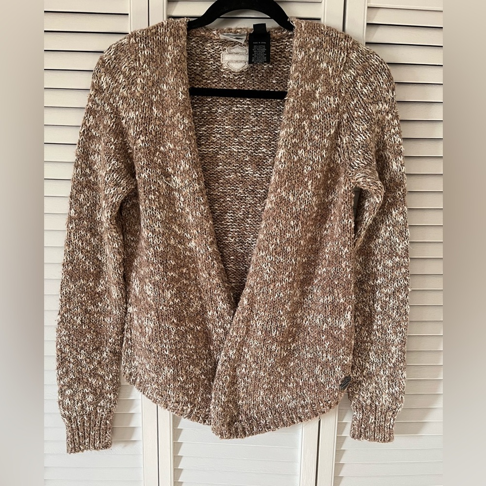 Harley-Davidson Brown and Cream Women's Cardigan